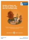 Omdat je liever van de natuur geniet dan van een virus. Affiche over vaccinatie tegen griep en covid voor 65+'ers