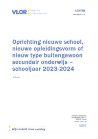 Oprichting Nieuwe School, Nieuwe Opleidingsvorm Of Nieuw Type ...